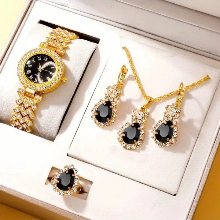 Colorful Crystal Quartz Watch Set ⭐4.8