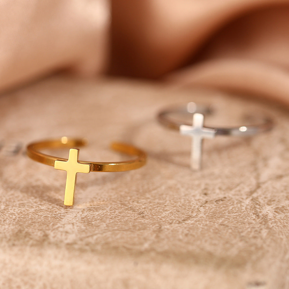 Adjustable Stainless Steel Cross Ring ⭐4.3