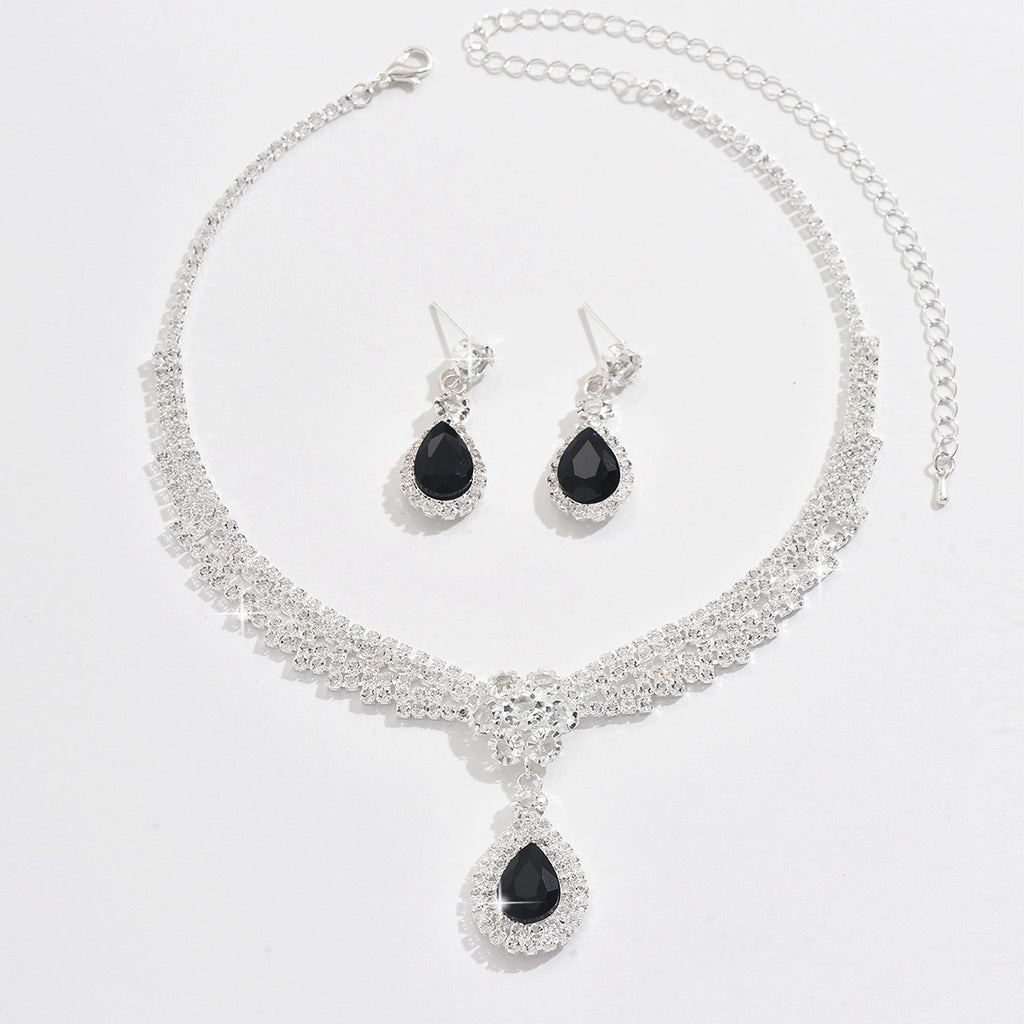 Teardrop Emerald Necklace & Earrings Set ⭐4.5
