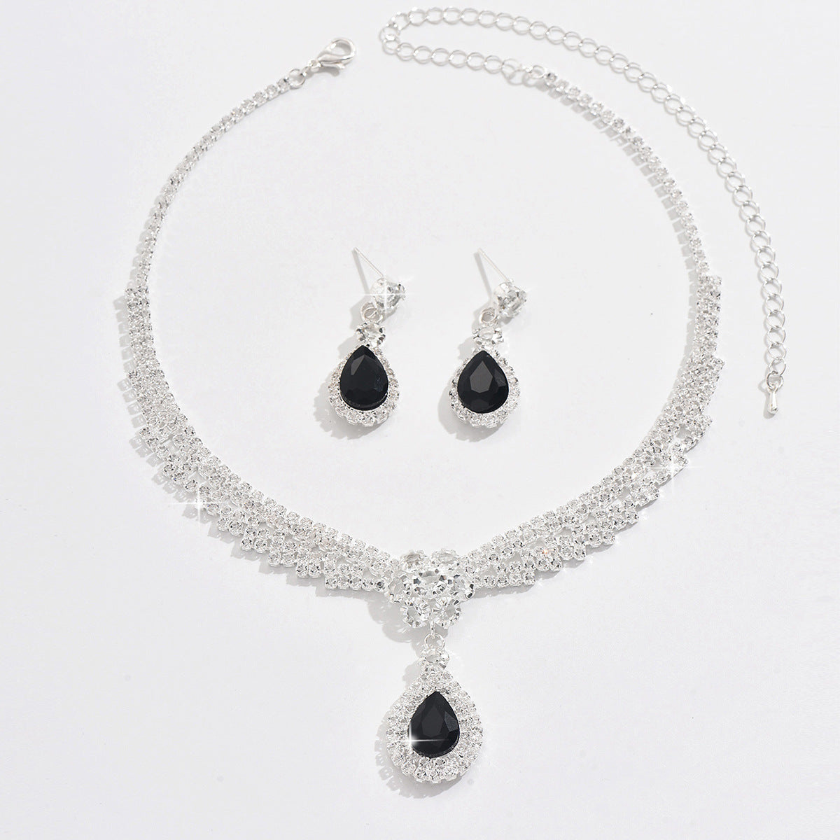 Teardrop Emerald Necklace & Earrings Set ⭐4.5