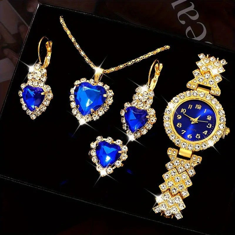 Colorful Crystal Quartz Watch Set ⭐4.8
