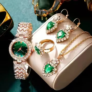 Colorful Crystal Quartz Watch Set ⭐4.8