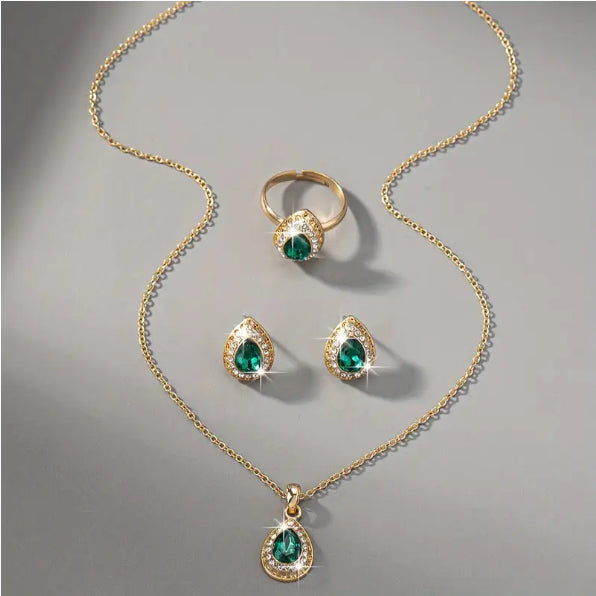 Water Drop Gem Jewelry Set ⭐4.7