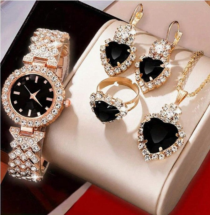 Colorful Crystal Quartz Watch Set ⭐4.8