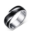 Black Titanium Steel Twill Men's Ring ⭐4.4