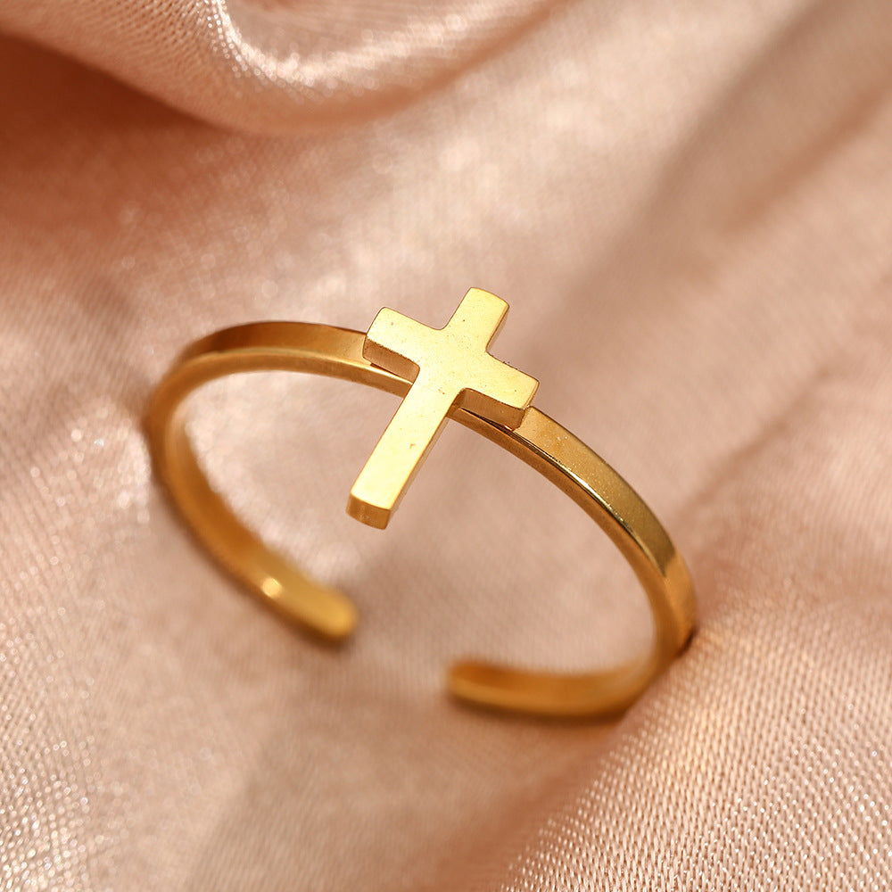 Adjustable Stainless Steel Cross Ring ⭐4.3