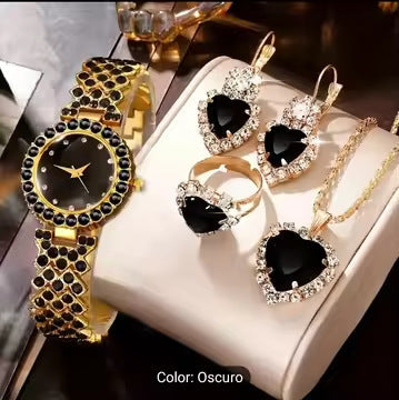 Colorful Crystal Quartz Watch Set ⭐4.8