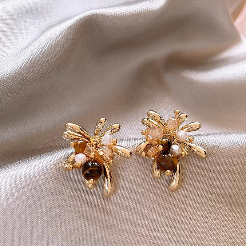 Pearl Flower CZ Stud Earrings set ⭐4.7