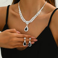 Teardrop Emerald Necklace & Earrings Set ⭐4.5