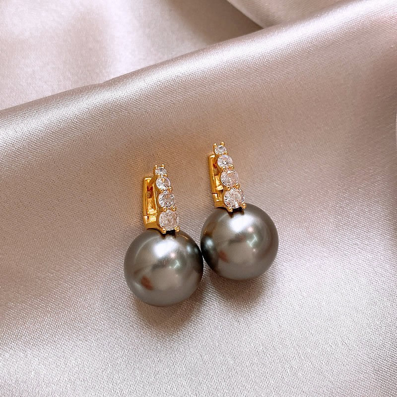 Nude Pink Pearl Drop Earrings Gold ⭐4.3