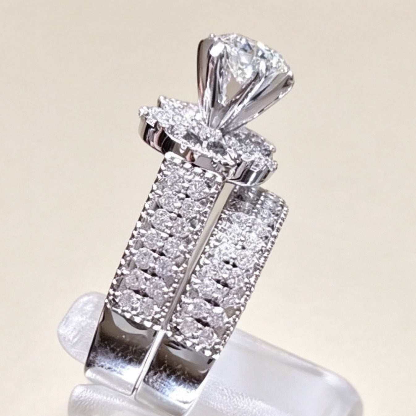 Diamond Encrusted Platinum Ring ⭐4.3