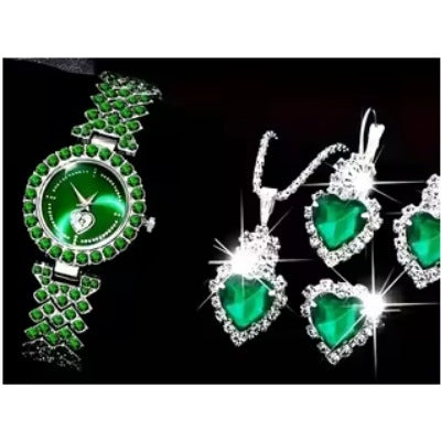 Colorful Crystal Quartz Watch Set ⭐4.8