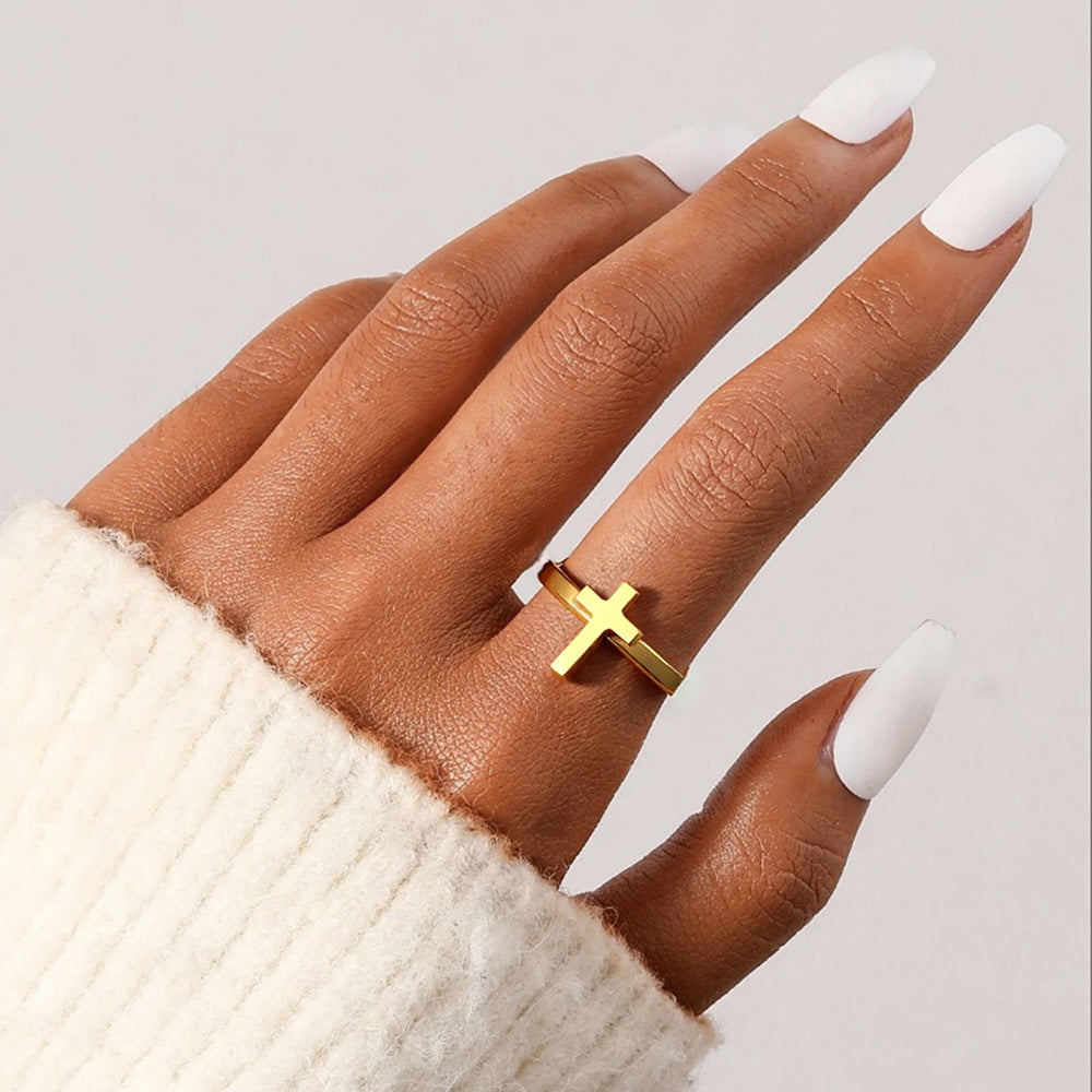 Adjustable Stainless Steel Cross Ring ⭐4.3