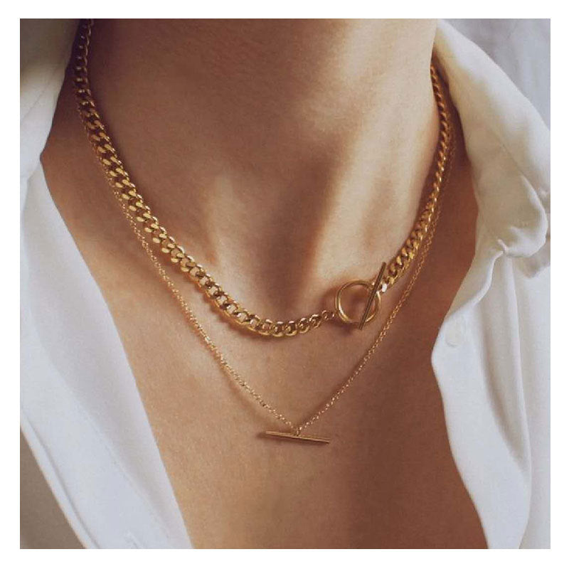 Double OT Chain Pendant Necklace ⭐4.8