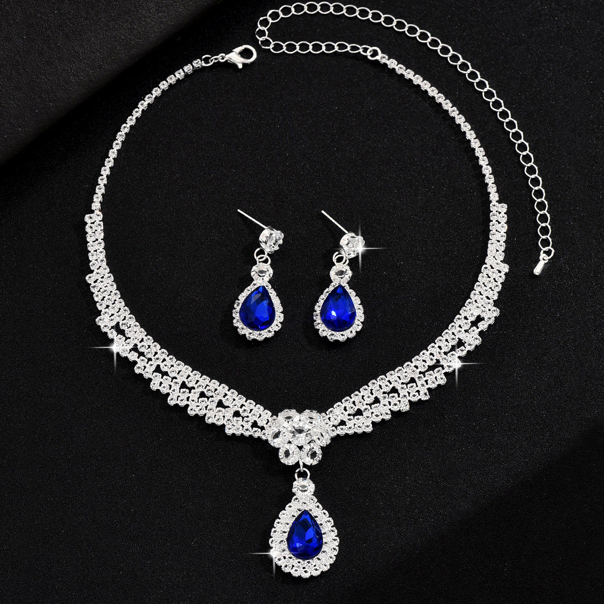 Teardrop Emerald Necklace & Earrings Set ⭐4.5