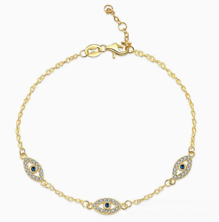 S925 Silver Blue Eye Diamond Bracelet ⭐4.3