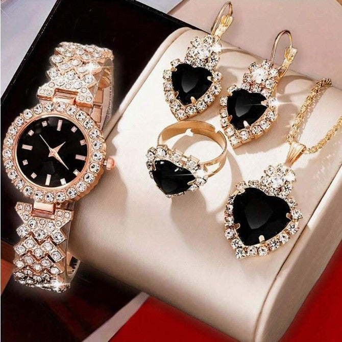 Colorful Crystal Quartz Watch Set ⭐4.8