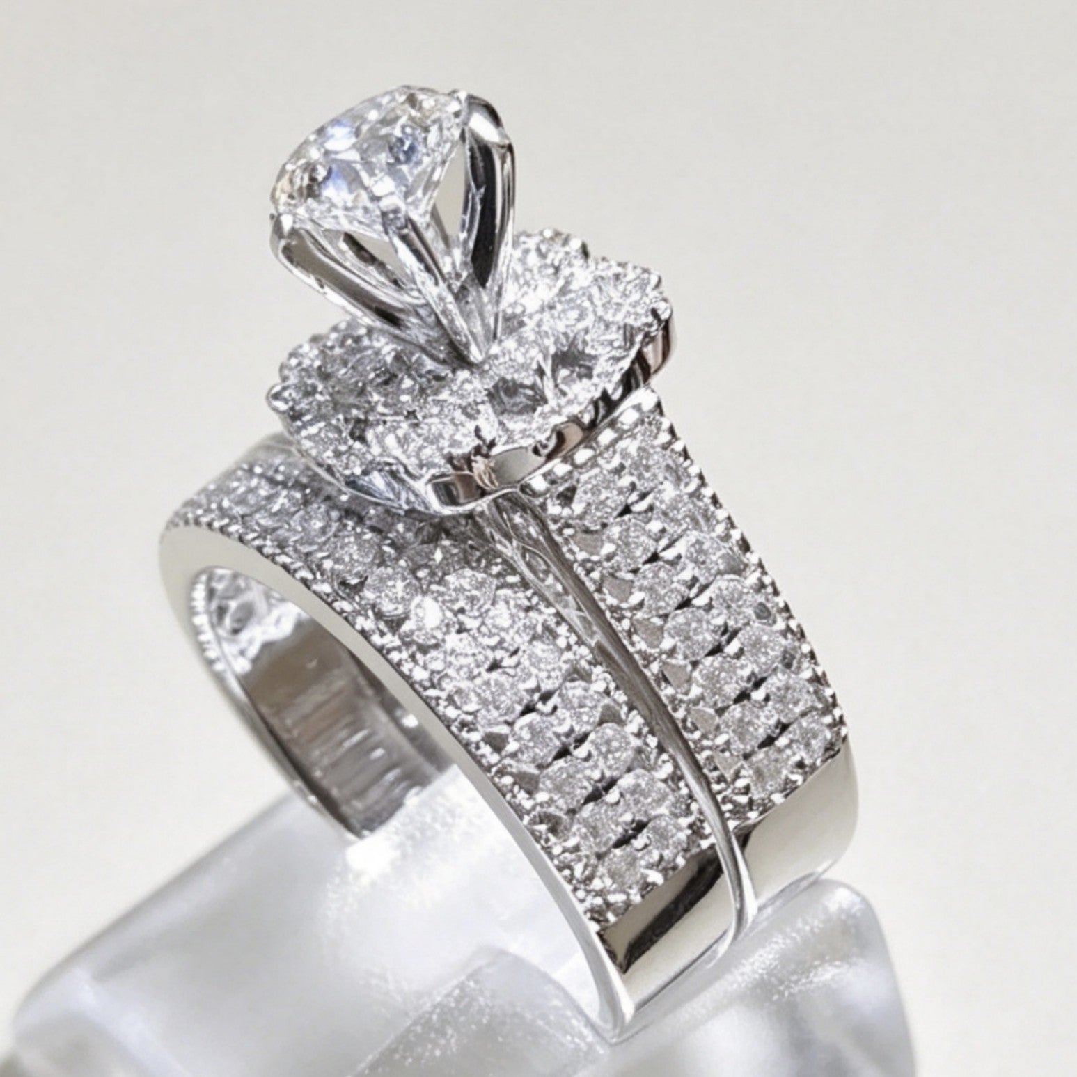 Diamond Encrusted Platinum Ring ⭐4.3