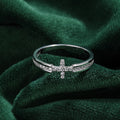 Elegant Cross Zirconia Stone Ring ⭐4.8