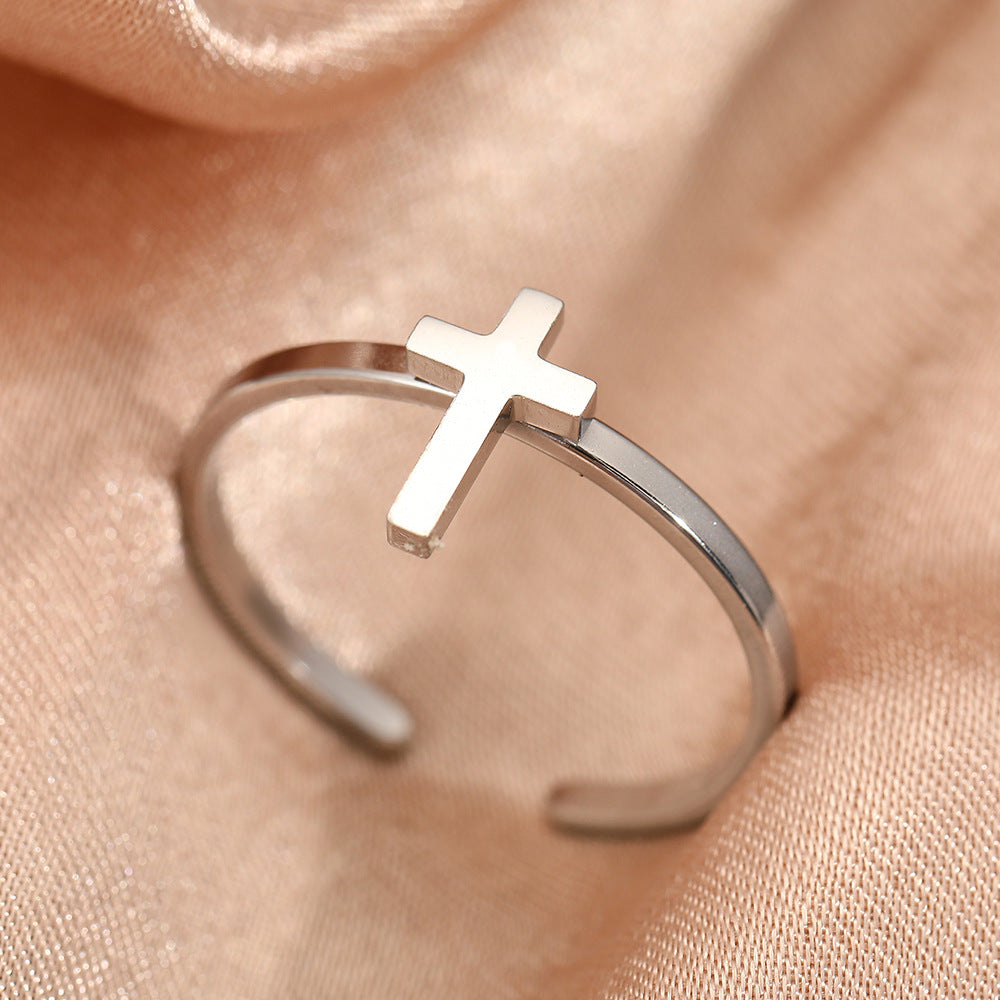 Adjustable Stainless Steel Cross Ring ⭐4.3